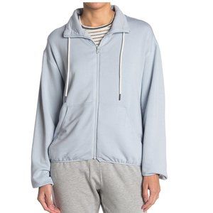 Brand New Women's Melloday Drawstring Full-Zip Sweatshirt Soft Blue Size G166